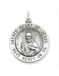 Sterling Silver Sacred Heart of Jesus Medal QC3460"