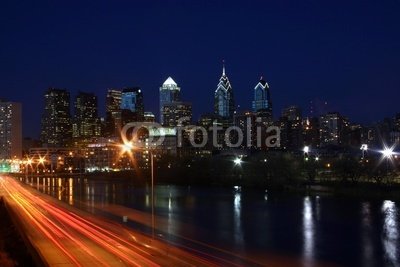 Wallmonkeys Peel and Stick Wall Decals - Philly at Night - 24