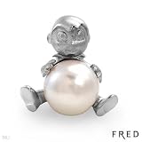 Fred! Made in France Beautiful Brand New Pendant With 9mm Freshwater Pearl Made of 18K White Gold