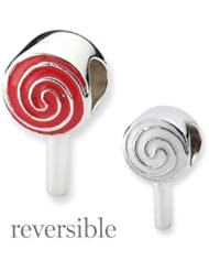 Sterling Silver Enameled Lollipop Charm for 3mm Charm Bracelets