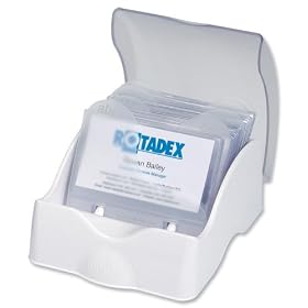 Rotadex Business Card File Miniflix Closed includes 50 Sleeves and A-Z Index Ice Clear Ref CBC-50CLR