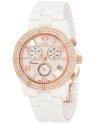 Swiss Precimax Womens SP12043 Luxe Elite Mother-Of-Pearl Dial with White Ceramic Band Watch