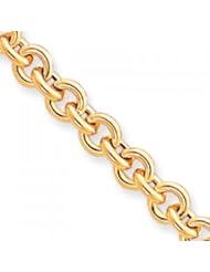 14k Yellow Gold 8.75mm Polished Fancy Rolo Link Necklace