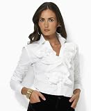 Lauren by Ralph Lauren Shirt, Pennington Cotton Ruffled White S