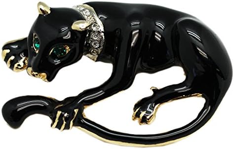 Stunning Black Panther Brooch Pin