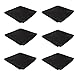 Mens Pocket Squares Handkerchief 6 PK Wedding Party Solid Color Handkerchiefs (Black)