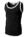 H2H Mens Slim Fit Contrast Colorblock Crew Neck Lightweight Sleeveless Tank Tops