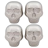 Chill-O Stainless Steel Skull Head Ice Cubes Set of 4 - Whiskey Chillers - Wine Chillers -Beer Chillers