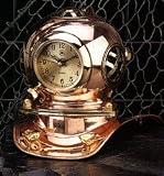 Nautical Copper & Brass Diver's Helmet Quartz Clock
