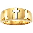 14K Two-Tone Gold Cross Man's Band