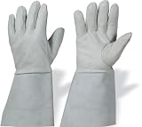 stronghand® BIHAR Nappa-Handschuhe - Spaltlederstulpe - 35cm lang - weiß