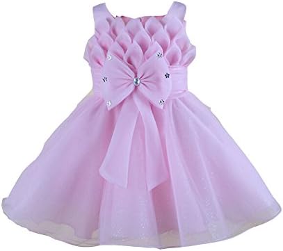 OHLEES Girls Flower Princess Bow Toddler Wedding Party Tulle Dresses Pink M
