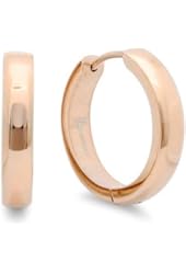 Stainless Steel Rose Gold Plated Round Huggies Hoop Earrings (20mm Diameter)