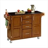 Kitchen Cart - Large Create-a-Cart with Granite Top in Cottage Oak - Home S ....