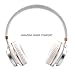 BienSound HW50 Stereo Folding Headsets Strong Low Bass Headphones with Microphone for iPhone, All Android Smartphones, PC, Laptop, Mp3/mp4, Tablet MacBook Earphones (White/Gold)