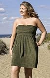 Smocked Terry Plus Size Cover Up Dress by Jordan Taylor - Plus Size Swimwear Plus Size Swimsuit