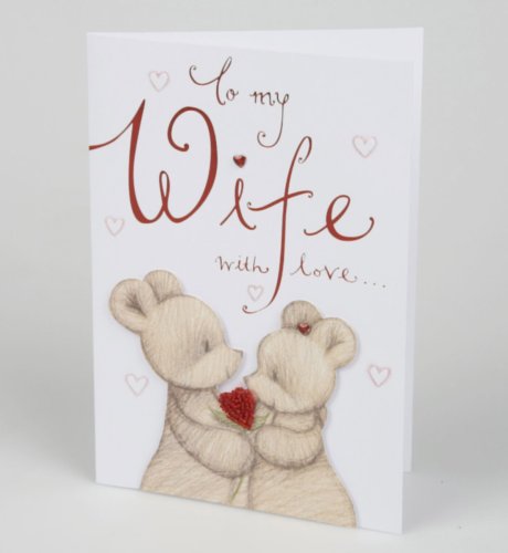 Bingley Bear 'To My Wife' Valentine's Card