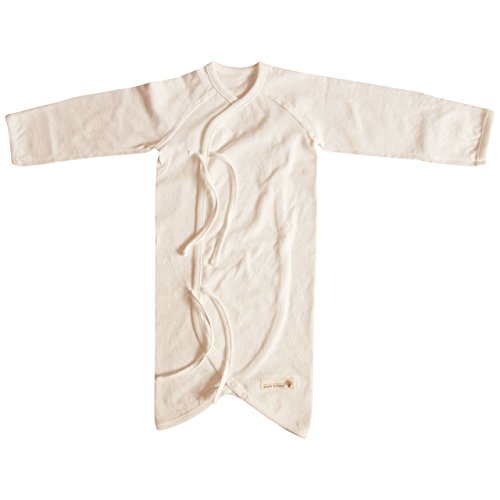 Button Kimono Gown , 0~3 Months, 100% Organic Cotton