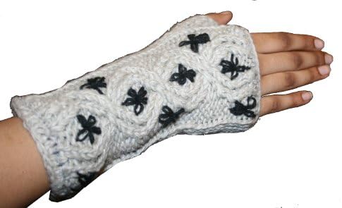 Wool Knitted Soft Cozy Hand Warmer Fingerless Mitten (Grey 322)