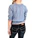 A & Co. Sheer Laced Blouse in Denim