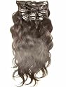 Clip in Hair Extensions Color #2 Darkest Brown Body Wave or Straight