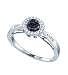 Petite 10k White Gold w/ Black and White Diamonds Promise Ring " Size 7 "