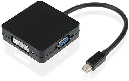 WEIAY 3 in 1 Thunderbolt Mini DP Display port to HDMI DVI VGA Adapter Cable for MacBook Black