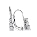 1/4ct Three Diamond Leverback Earrings ,Sterling Silver