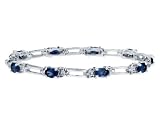 Sapphire Gemstone with Diamond Accent Bracelet in Sterling Silver