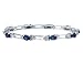 Sapphire Gemstone with Diamond Accent Bracelet in Sterling Silver