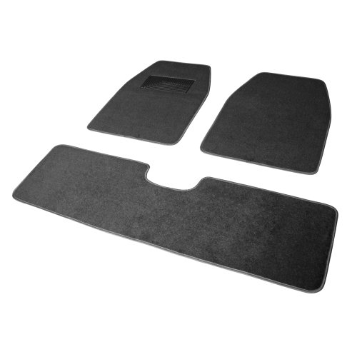 OxGord 3pc Carpet Floor Mat Set For The Nissan Versa Note Hatchback in Black