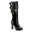 4 Inch Sexy Knee High Boots Gothic Steampunk Boots Theatre Costumes Boots Black
