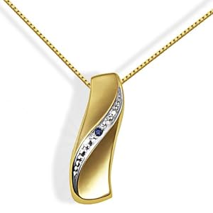 Goldmaid Damen-Collier 333 Gold 1 Safir 45cm Pr C460GGS