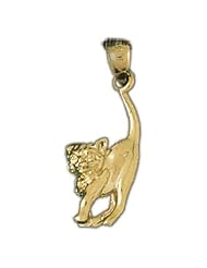 Dazzlers Solid 14k Gold 3 Dimensional Cat Charm Pendant Available in three colors from jewelsberry (weights: 4.5 grams only)
