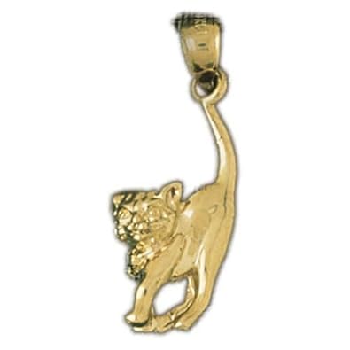 Cheap Girls Jewelry Dazzlers Solid 14k Gold 3 Dimensional Cat Charm Pendant Available in three colors from jewelsberry (weights: 4.5 grams only) For Sale