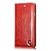 Iphone 6s Plus Case, Business Leather Wallet Case for Iphone 6s Plus [Folio Book Design] [Earphone Cutout Reserved] [Card Slot] [Kickstand] (Red)