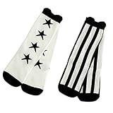 Happy Cherry キッズ ベビーソックス 2足セット ミドル丈 ストライプ靴下 星柄 かわいい 新生児 靴下 出産祝い プレゼント 0-1歳