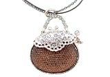 Gold Tone Crystal Necklace Handbag - 27