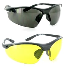 "Wrap-Around Sport - Smoke 2.50 " bifocal sungalsses for men who read while they work and play in the sun! Never have to fumble for your readers again!