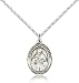 .925 Sterling Silver St. Saint Gabriel Possenti Medal Pendant 3/4 x 1/2" Inches 8279SS--Comes With An 18" Inch .925 Sterling Silver Lite Curb Chain In A Grey Velvet Gift Box Patron Saint of College Students
