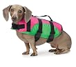 East Side Collection Fashion Aquatic Preserver - Life Jacket for Dogs - Pink/Green - Medium