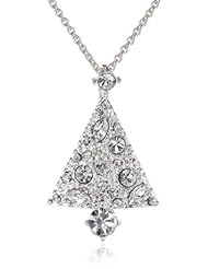 Silver-Plated Crystal Tree Pendant Necklace, 18"