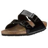 Birkenstock Arizona Birko-Flor, Style-No. 251073, Unisex Clogs, Black Varnish, EU 42, slim width
