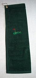 Golf Towel with Pocket Green