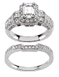 14K White Gold Diamond Wedding Set Semimount - 1.12 Ct. - CENTER STONE NOT INCLUDED