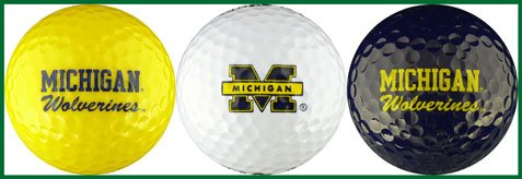 University Of Michigan Wolverines Ncaa College Sports Team Golf Balls 3 Piece Gift Set