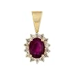 14K Yellow Gold Ruby and Diamond Pendant