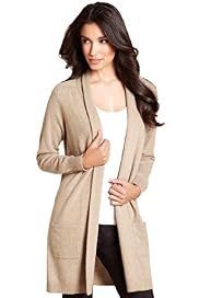 Pure Cashmere Open Front Long Sleeve Knitted Cardigan