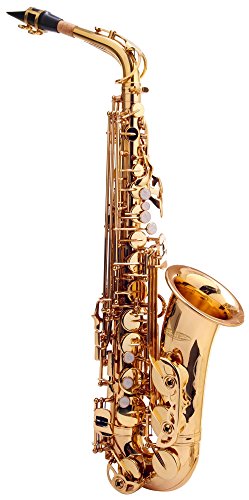 Classic Cantabile Winds AS-450 Es Altsaxophon (Messing, klarlackiert, Hoch-Fis-Klappen, ergonomische Klappenmechanik)