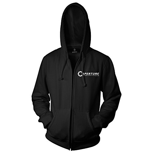Portal 2 Aperture Men's Black Zip-Up Jacket Hoodie